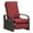 Red, variant on Buytoshop Adjustable Wicker Recliner Chair with Thicken Cushion, All Weather Aluminum Frame,Brown