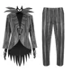 thumbnail image 3 of Disfraz de Jack Skellington para cosplay de Navidad, disfraz de esqueleto de película de terror, uniforme negro a rayas, disfraz para fiesta de carnaval y Halloween, 3 of 5
