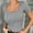 B479 Gray summer tops for women clearance under $5, variant on Cagogo Women's Summer Short Sleeve T Shirts Ribbed Knit Square Neck Slim Fit Basic Casual Crop Tops Blouses