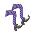 thumbnail image 2 of Adorno de piernas de bruja malvada para Halloween, decoración de piernas de bruja con zapatos, adorno de Halloween Raya negra morada, 2 of 9