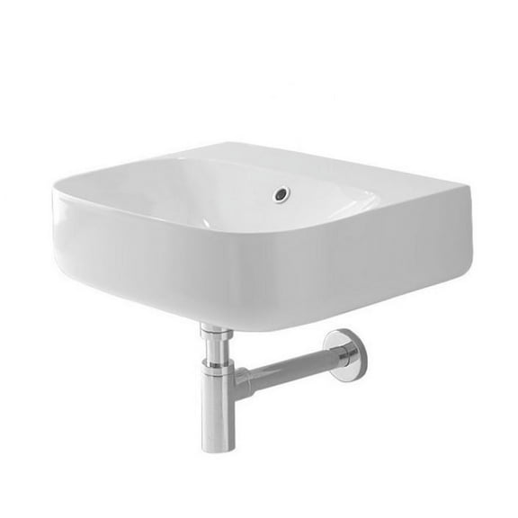 Nameeks Scarabeo 5507-No Hole 20" Ceramic Wall Mounted Bathroom Sink - White