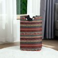 thumbnail image 6 of Yayeee Freestanding Laundry Hamper with Handle Collapsible Large Storage Basket for Clothes, Tribal Geometric, 6 of 7