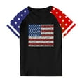thumbnail image 4 of hengsof Girls Raglan Sleeve Fashion Printed T-Shirts Holiday Crew Neck Short Sleeve Tops Independence Day Patriotic Girls Shirts, 4 of 4
