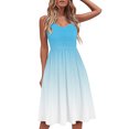 thumbnail image 1 of SMihono Robes Bohèmes d'Été Femmes Grande Taille Mode Robes Femmes Été Imprimé Décontracté Col en V Sans Manches Vacances Robe Courte, 1 of 4