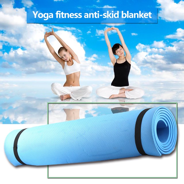 Tmvgtek Esterilla De Yoga Eva De 4 Mm De Grosor Esterilla De Ejercicio De Pilates Antideslizante Multiusos (Azul)