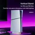 thumbnail image 4 of Soporte vertical RGB para PS5/PS5 Slim/PS5 Pro, base antideslizante para consolas Digital Edition y Disc Edition, accesorio que ahorra espacio con ranura de almacenamiento para soportes, 4 of 7