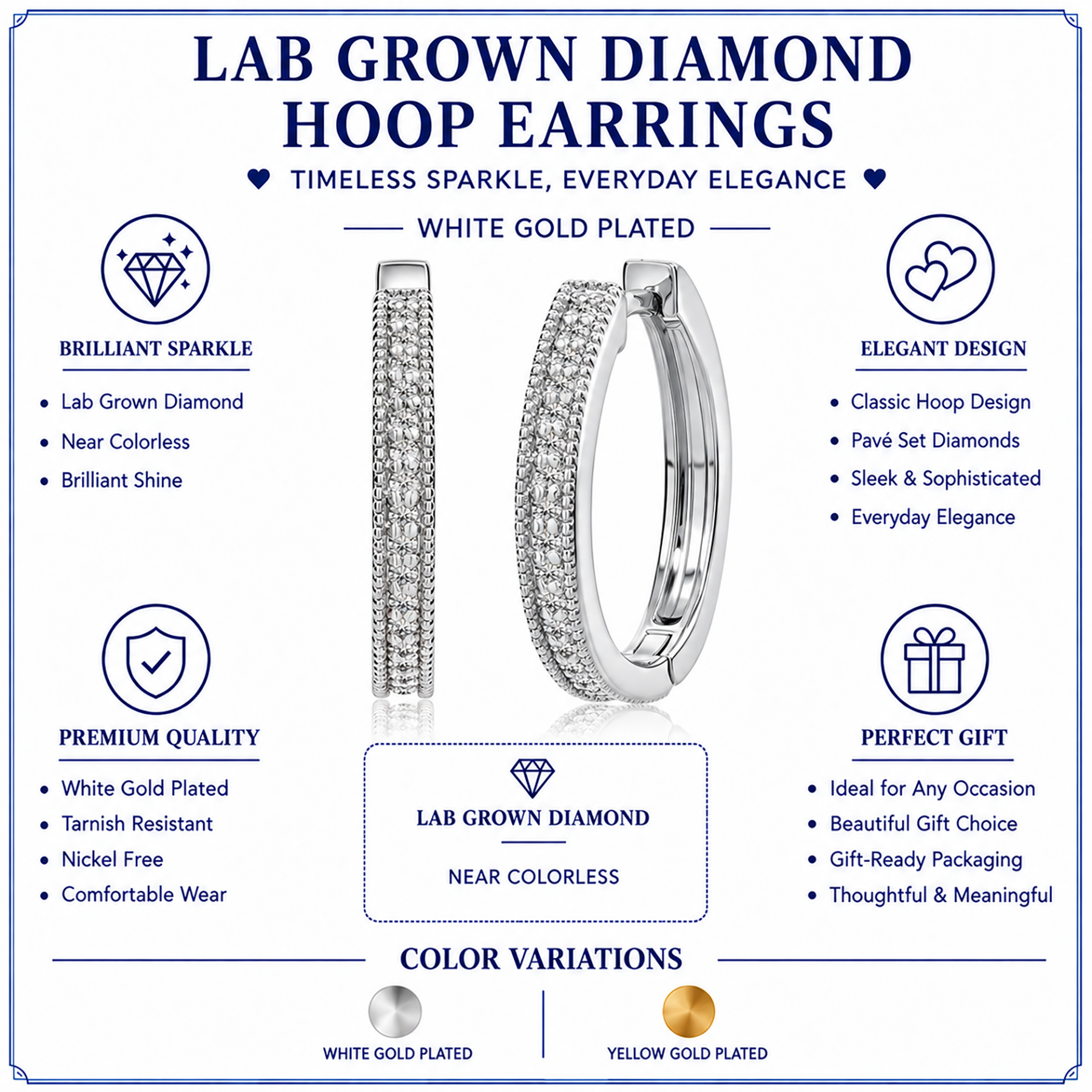 JeenMata Lab Grown Diamond Hoop Earrings photo 3