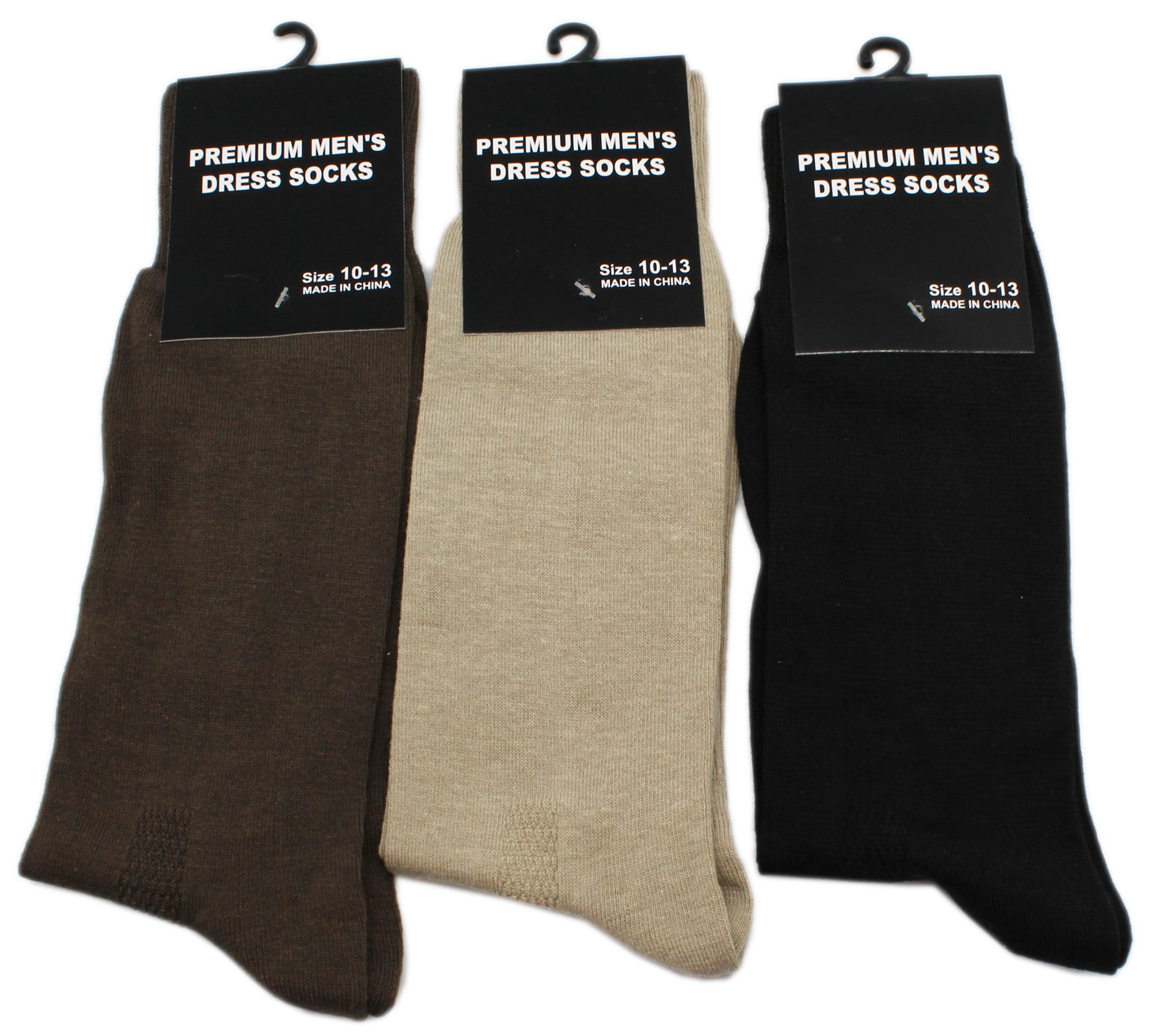 Brown Black and Tan Premium Men's Dress Socks Collection (3 Pairs Size ...