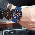 thumbnail image 3 of Mens Chronograph Waterproof Sports Analog Quartz Silicone Band Fashion Wrist Watch for Men, 3 of 7