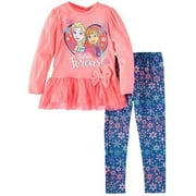 Disney Girls 2T-4T Frozen Tulle Legging Set (Orange 3T)