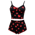 thumbnail image 4 of LIZUOJUN Pajamas For Women Set Heart Print Camisole Tops 2 Piece Sleepwear Summer Shorts Loungewear Soft Breathable Lightweight Cozy Home Pajamas - L, 4 of 4