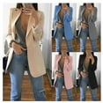 thumbnail image 3 of sweethay Ropa Liso Clásico Vestido de manga larga Sencillo Traje amigable con la piel Mujer Primavera Verano Ocio Cita de viaje diario Abrigos y chamarras Rosa METRO, 3 of 6