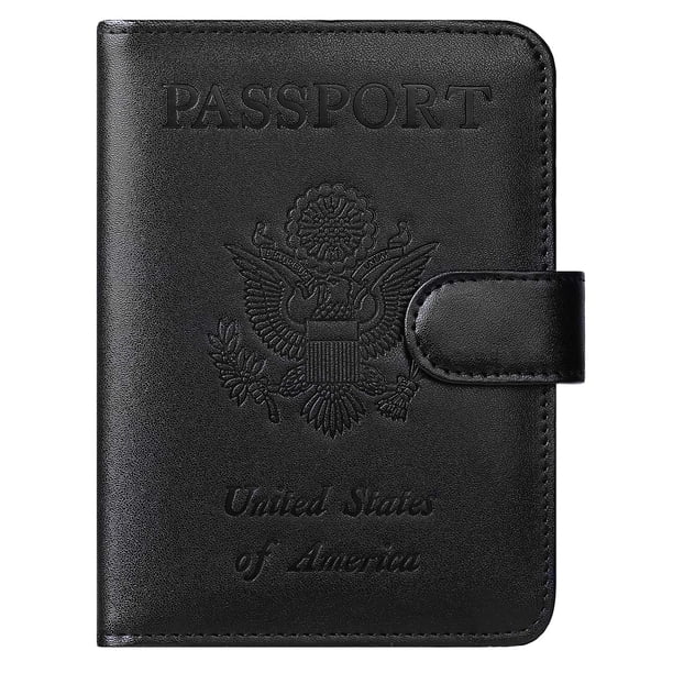 Funda para pasaporte, cartera, piel con bloqueo RFID PASCACOO