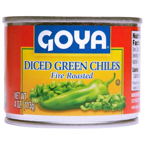 Goya Fire Roasted Diced Green Chiles, 4 oz