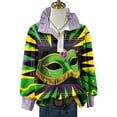 thumbnail image 4 of Womens Long Sleeve Tops Mardi Gras Shirt Casual Crewneck Carnival V Neck Tees, 4 of 4