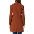 thumbnail image 4 of INSPIRE CHIC Women's Winter Coat Notched Lapel Double Breasted Trench Coat S Reddish Brown, 4 of 7