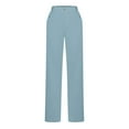 thumbnail image 5 of XFLWAM Womens High Waist Bootcut Dress Work Pants Zip-up Flap Pockets Casual Business Trousers Stretchy Office Slacks Light Blue XL, 5 of 7