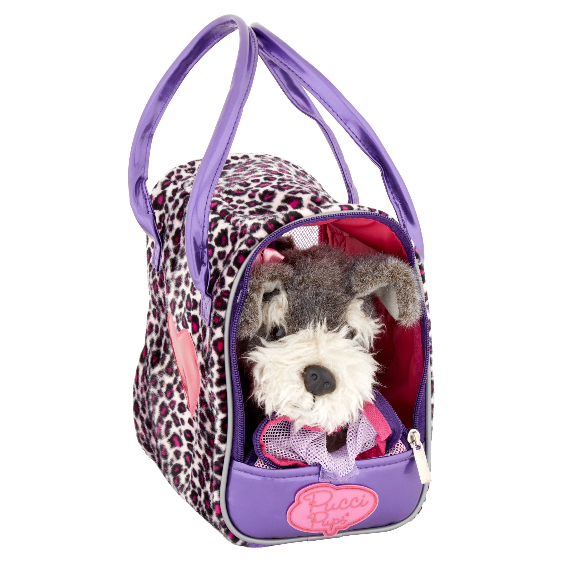 Pucci Pups Purple Animal Print Glam Bag & Schnauzer 3 Years+, 3 count