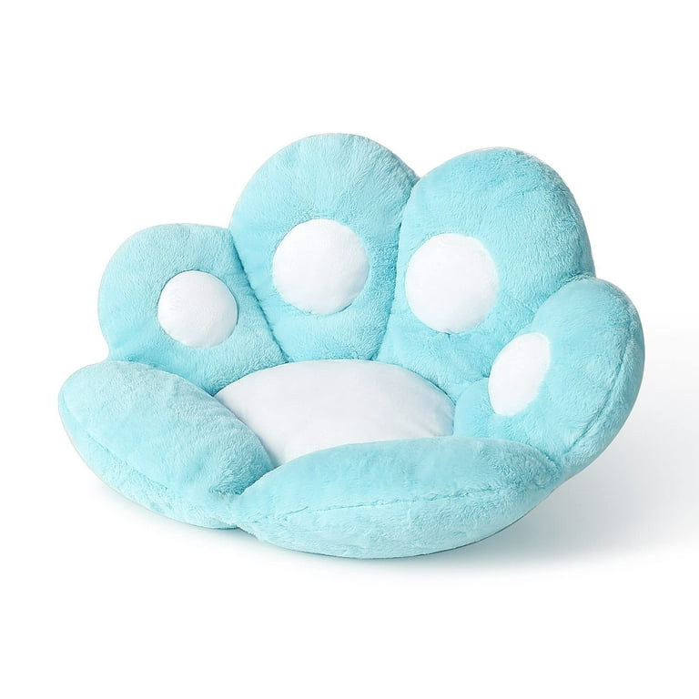 Cat Paw Cushion Comfy Kawaii Chair Cushion Bear Paw Lazy Sofa Office Floor Pillow  Cute Plush Seat Pad for Gaming Chair for Dining Room Bedroom Decor Blue  27.5 x 23.6 inch 