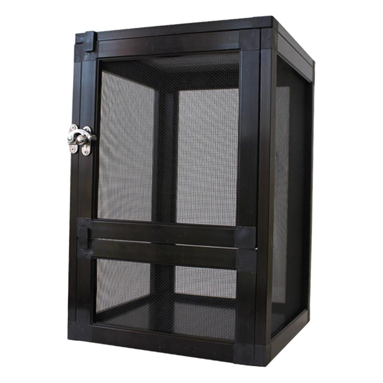 Reptiles Habitat Air Screen Cages Portable Reptile Tank Storage Breeding Box Reptile Cage for Frog Hedgehogs Transport Bearded Dragon Pet Black