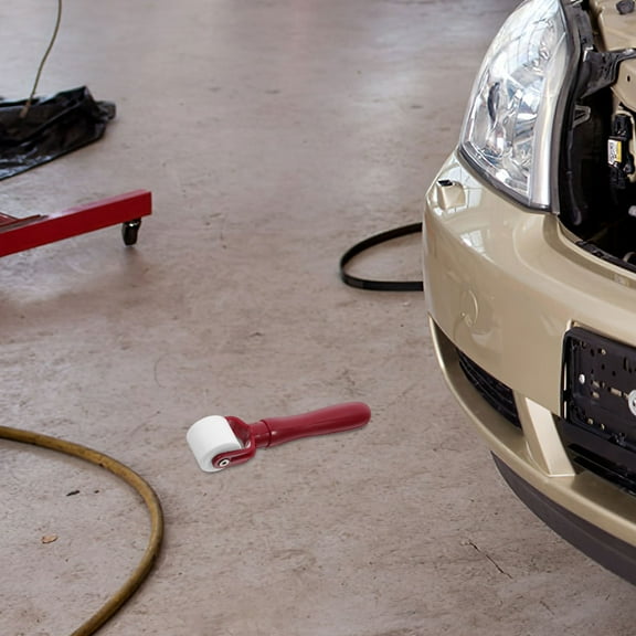 AURARMLET Dark Red Vinyl Floor Roller Tool for Flooring Installation and Wallpaper Smoothing Applications