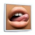 thumbnail image 3 of Designart 'Beautiful Dark Skinned Female Tongue Touching Lips' Modern Framed Canvas Wall Art Print, 3 of 5