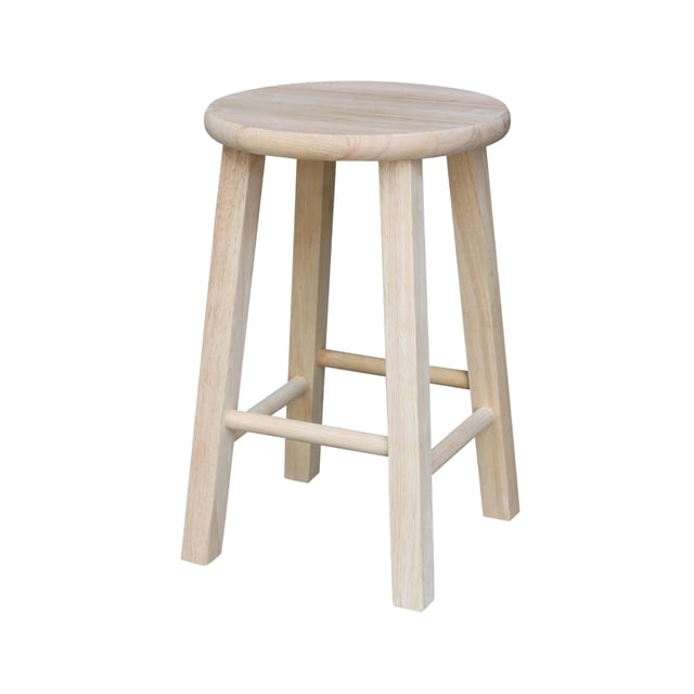 Taburete IC International Concepts con tapa redonda de madera maciza de 18 pulgadas