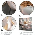 thumbnail image 3 of Designart "Marble Peony Flower Pink Gold III" Floral Peony Metal Art Living Room, 3 of 5