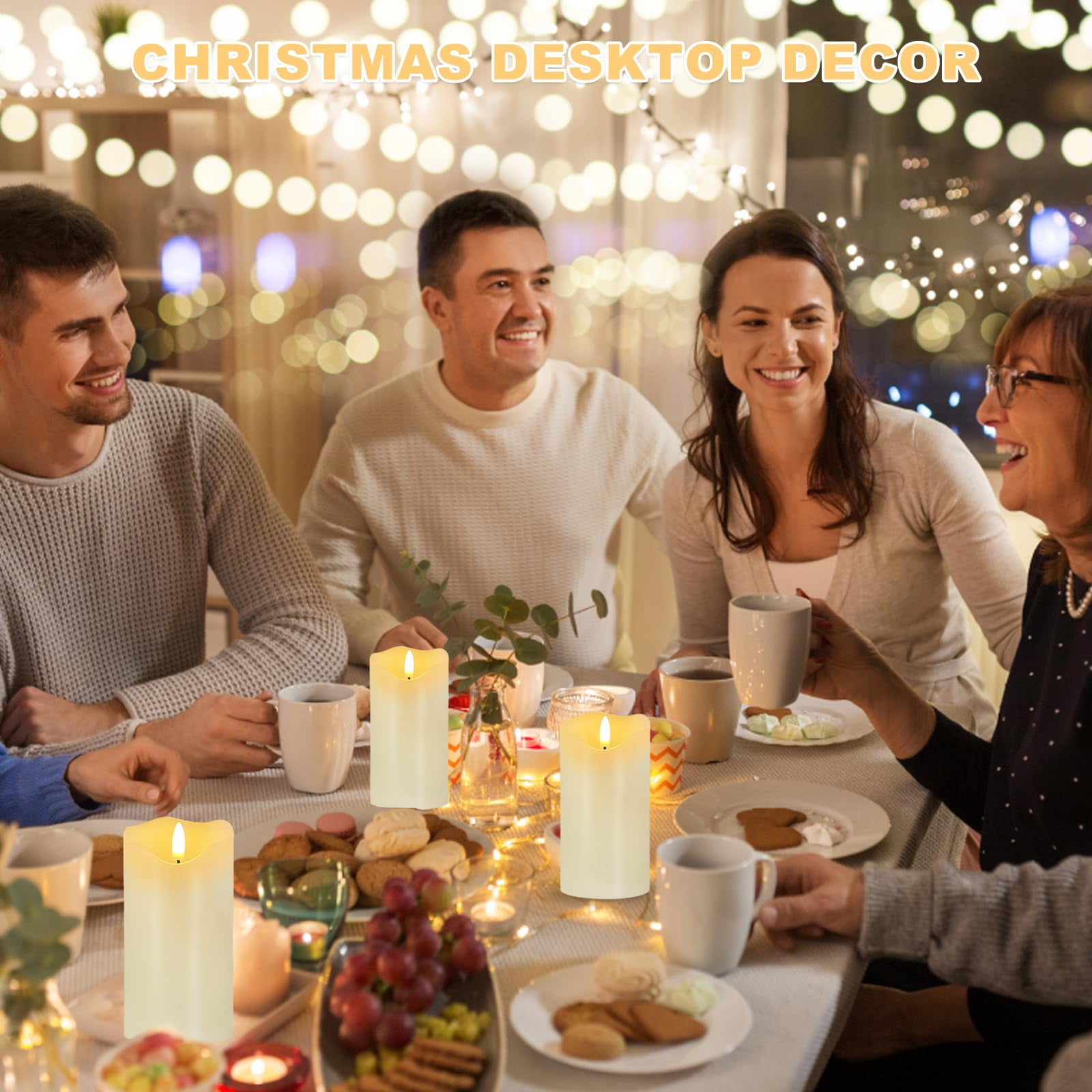 Flameless Candles Light, Set of 2 6"x3" Flickering LED Candles with Remote & Timer, Dimmable Real Wax Electric Pillar Candles Battery Operated, White Candles for Home Christmas Decor