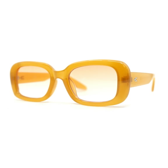 Whimsical Pop Color Oval Rectangle Mod Sunglasses All Orange