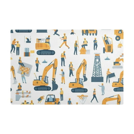 

Dish Drying Mat Microfiber Kitchen Dish Pad Counter Absorbent Drainer Rack 12 x18 Excavator People Tower