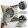 thumbnail image 5 of Black Brown Pillow Covers 16x16 Set of 2 Grey Dahlia Modern Geometry Flower Decorative Throw Pillows Outdoor Summer Floral Farmhouse Pillowcases Cushion Case Decor for Home Sofa Couch Bed, 5 of 6