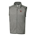 thumbnail image 2 of Men's Cutter & Buck Heather Gray Ole Miss Rebels Mainsail Sweater-Knit Full-Zip Vest, 2 of 3