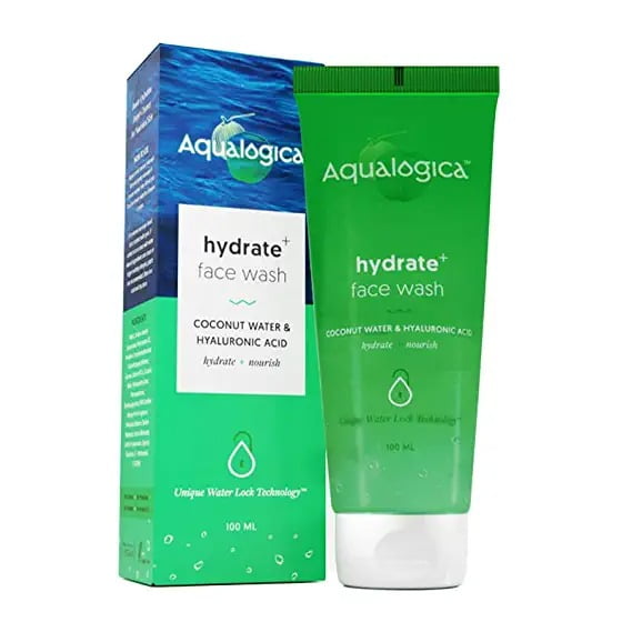 Aqualogica Hydrate+ Face Wash for Deep Cleansing & Hydration with Coconut Water & Hyaluronic Acid, 100Ml