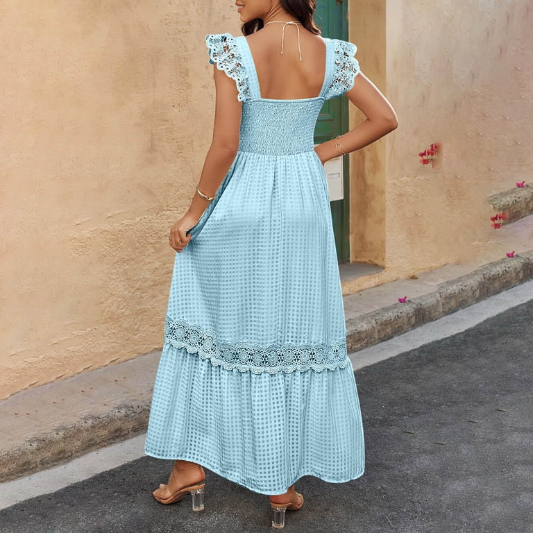 knee length dresses for ladies Patterned Summer Boho Maxi Dresses – Zalor main image 1