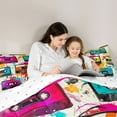 thumbnail image 5 of Homewish Cassette Tape Full Size Comforter Sets 3-Piece for Teens Boys Girls,Graffiti Splash Bedding Comforter Set,Music Theme Lightweight Bedding Sets,Luxury Bedroom Decor,Reversible, 5 of 8
