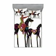 thumbnail image 2 of Ethnic Bedding Set with Sheet & Covers, Abstract Design of a Woman on a Horse with a Bird Animal Fun Image, Printed Bedroom Decor 2 Shams, 4 Sizes, Multicolor, by Ambesonne, 2 of 3