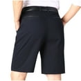 thumbnail image 3 of Lovskoo Men's Dress Shorts Flat Front Solid Color High Waist Knee Length Pants Business Suit Pants Straight Leg Shorts Navy, 3 of 4