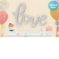 thumbnail image 3 of Betallic 91953 17 in. Silver Shape Love Script Foil Balloon, 3 of 3