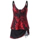 thumbnail image 3 of Gibobby Conjunto de Bikini para Mujer Trajes de baño tankini con falda Trajes de baño de 2 piezas Trajes de baño de bloque de color para mujeres(Rojo,XL), 3 of 5