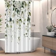 thumbnail image 4 of Mizhona Sage Green Floral Leaves Shower Curtain Waterproof Polyester Bathroom Bathtubs Decor With Hooks 72"x78", 4 of 4