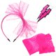 thumbnail image 1 of EeaseMX Pendientes de neón de encaje de neón de los años 80 Guantes de red sin dedos para la fiesta de los 80 (rosa), 1 of 7