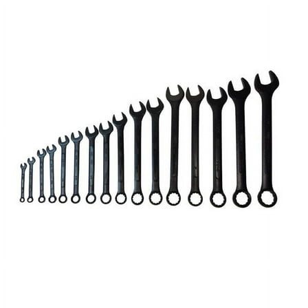16pc SAE Combination Wrench Set 1/4" - 1 & 1/4" Black
