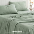 thumbnail image 6 of U by Bedsure Twin-XL Sheets Set, 3 Pieces Dorm Deep Pockets Cooling Soft Polyester Microfiber Bed Sheets Set, Sea Foam Green, 6 of 9