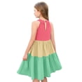 thumbnail image 3 of Robes d'Été Décontractées Filles Col Rond Sans Manches Robe Patchwork, 3 of 7