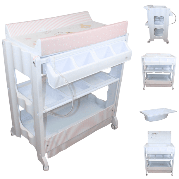 Bañera Para Bebé Organizador Y Cambiador Cascate Ibaby Gris Gris Cascate rosa