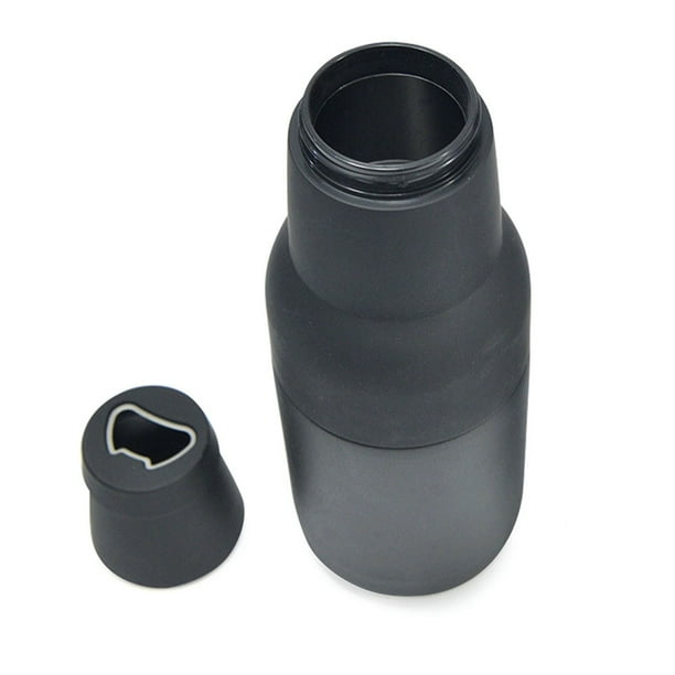 Aisladores para latas de cerveza de 12 oz, enfriador de cerveza de acero inoxidable de doble pared con abridor de cerveza, color negro