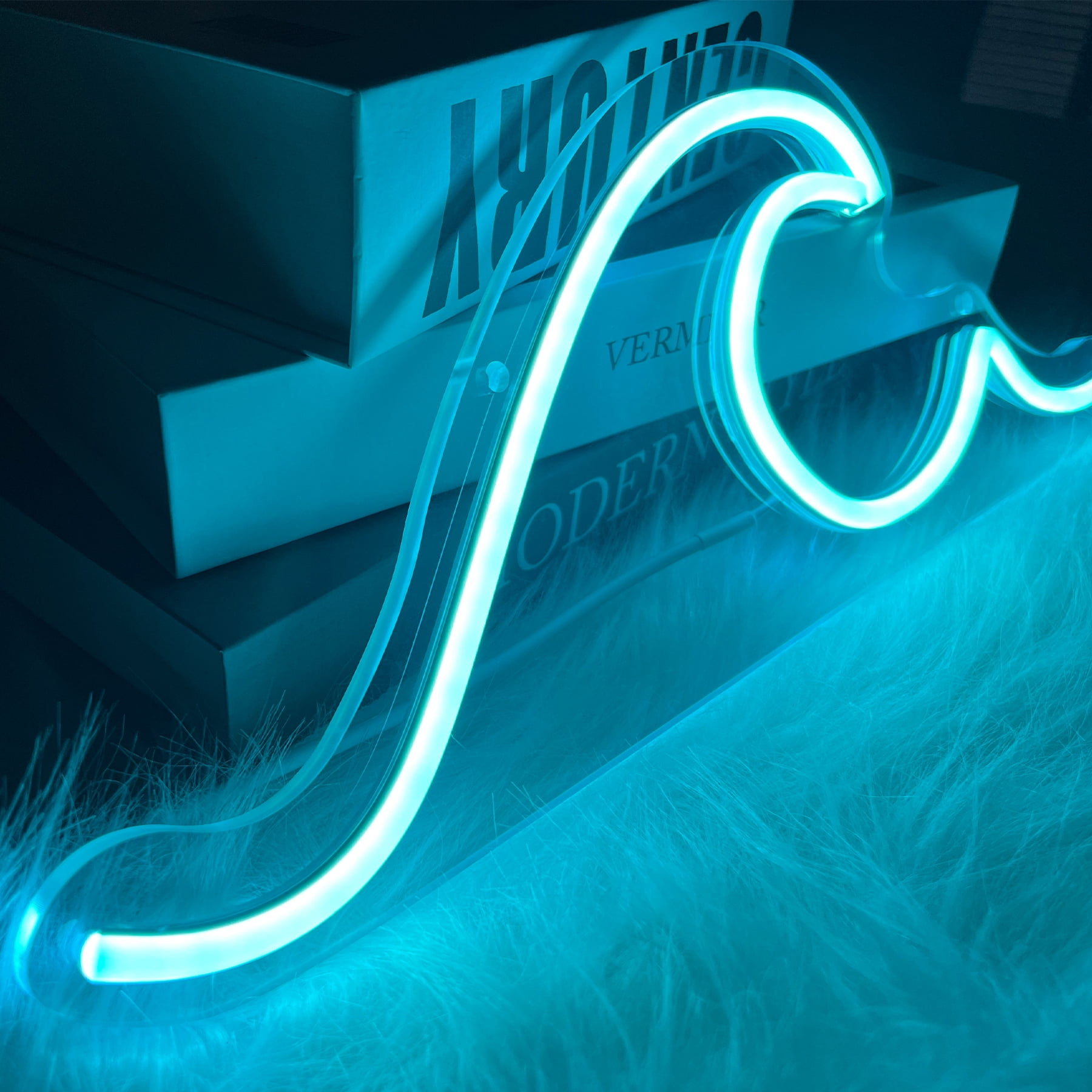 Neon Wave Sign Light Up LED Neon Sea Signs Lights with Dimmer for Boy Girl Kids Bedroom Wall Decor Business Bar Club Man Cave Gaming Room & Gift Idea