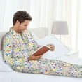 thumbnail image 6 of Logiee Education And Science Print Mens Long Sleeve Pajama Set,Notched Collar Pajamas for Men, Men's Sleepwear,Mens Sleepwear with Pockets & Button Down-X-Large, 6 of 7