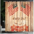 thumbnail image 4 of Ambesonne 4th of July Shower Curtain, Wooden Planks Flag, 69"Wx84"L, Multicolor, 4 of 5